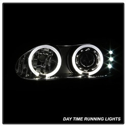 Projector Headlights - LED Halo - Black (5009234) — angled view