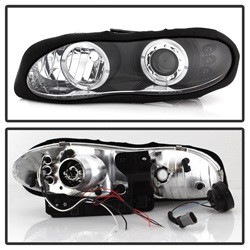 Projector Headlights - LED Halo - Black (5009234) — angled view