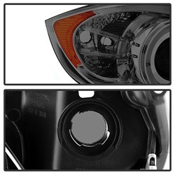 Projector Headlights - LED Halo - Amber Reflector - Eyebrow Bulb - Smoke — angled view