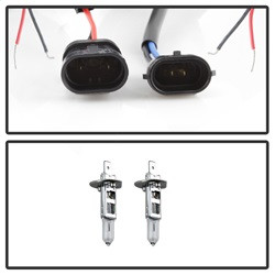 Projector Headlights - Eliminates AFS function - LED Halo - Black — angled view