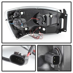 Projector Headlights - LED Halo - Black (5010001) — angled view