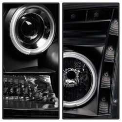 Projector Headlights - CCFL Halo - Black (5030320) — angled view