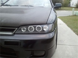 Projector Headlights - LED Halo - Amber Reflector - Black (5010728) — installed view
