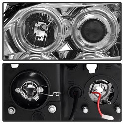 Projector Headlights - LED Halo - Chrome (5011602) — angled view