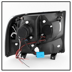 1PC Projector Headlights - Version 2 - LED Halo - Chrome — angled view