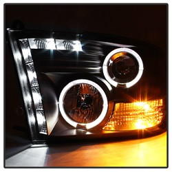 Projector Headlights - LED Halo - Black (5010032) — angled view