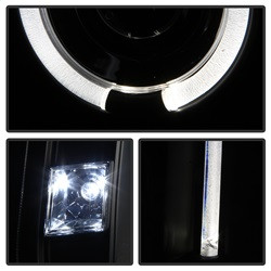 Projector Headlights - LED Halo - Black (5029331) — angled view