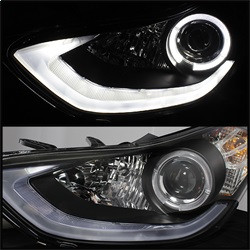 Projector Headlights - LED Halo - Black (5073662) — angled view