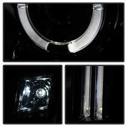Projector Headlights - LED Halo - Smoke (5029348) — angled view