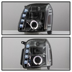 Projector Headlights - LED Halo - Smoke (5029348) — angled view