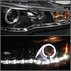 Projector Headlights - LED Halo - DRL - Black (5042231) — installed view