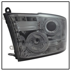 Projector Headlights - LED Halo - Smoke (5010056) — angled view