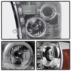 Projector Headlights - LED Halo - Smoke (5010056) — angled view