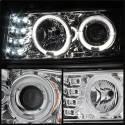 Projector Headlights - LED Halo - Chrome (5074157) — angled view