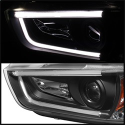 Projector Headlights - Light Tube - DRL - Black (5074188) — angled view