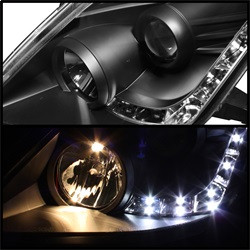 Projector Headlights - DRL - Black (5042316) — angled view