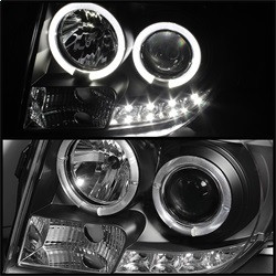 Projector Headlights - DRL - Black (5074225) — angled view