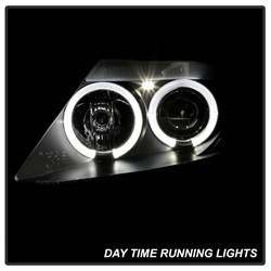 Projector Headlights - LED Halo - Black (5029676) — angled view