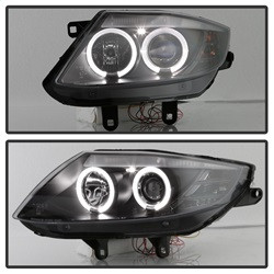 Projector Headlights - LED Halo - Black (5029676) — angled view