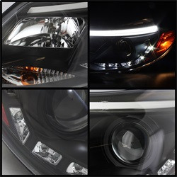 Projector Headlights - DRL - Black (5072832) — angled view