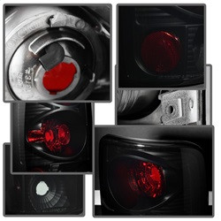 Euro Style Tail Lights - Black Smoke (5077998) — angled view