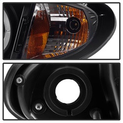 1PC Projector Headlights - LED Halo - Black (5042415) — angled view