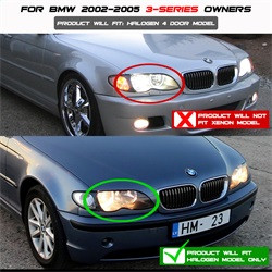 1PC Projector Headlights - LED Halo - Smoke (5042422) — installed view