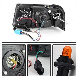 Projector Headlights - LED Halo - Black Smoke (5078476) — angled view