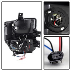 Projector Headlights - LED Halo - Black Smoke (5078490) — angled view