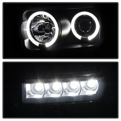 Projector Headlights - LED Halo - Black Smoke (5078490) — angled view