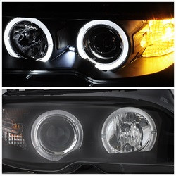 Projector Headlights - LED Halo - Black (5077141) — angled view