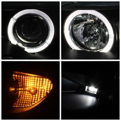 Projector Headlights - LED Halo - Black (5077141) — angled view