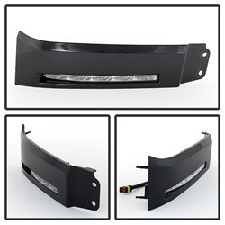 Daytime LED Running Lights ( XSP-X Model Look )wo/switch - Black — angled view