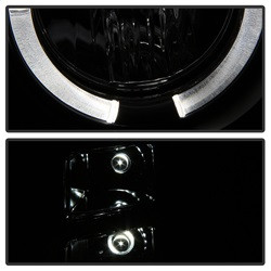 Projector Headlights - LED Halo - Black Smoke (5078506) — angled view