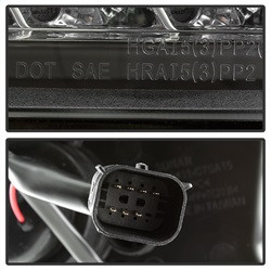 Projector Headlights - DRL LED - Black (5082541) — angled view