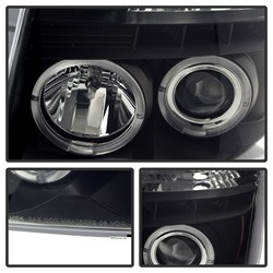 Projector Headlights - LED Halo - Black Smoke (5078605) — angled view