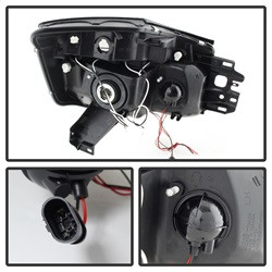 Projector Headlights - LED Halo - Black Smoke (5078605) — angled view