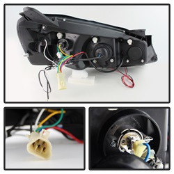 Projector Headlights - LED Halo - Black Smoke (5078612) — angled view
