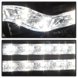 Projector Headlights - Version 2 - LED DRL - Black — angled view