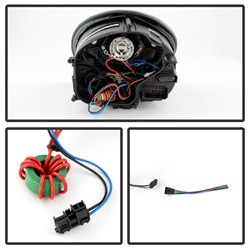 Projector Headlights - DRL LED - Black (5080103) — angled view