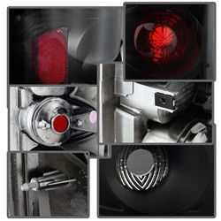 Euro Style Tail Lights - Black Smoke (5078100) — angled view