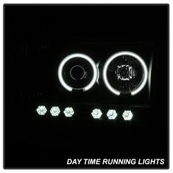 Projector Headlights - CCFL Halo - Black Smoke — primary image