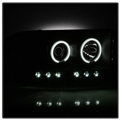 Projector Headlights - CCFL Halo - Black Smoke — angled view