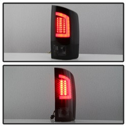 Light Bar LED Tail Lights - Version 3 - Black Smoke (5084125) — angled view