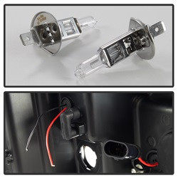 Projector Headlights - Version 3 - LED DRL - Black — angled view
