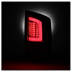 Light Bar LED Tail Lights - Version 3 - Red Clear — angled view