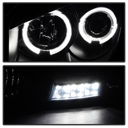 Projector Headlights - LED Halo - Black Smoke (5078391) — angled view