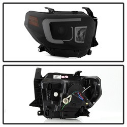 Projector Headlights - Light Bar DRL - Black Smoke — angled view