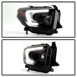 Projector Headlights - Light Bar DRL - Black Smoke — angled view