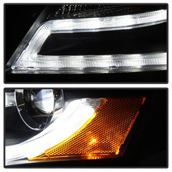 Projector Headlights - DRL LED - Black (5081544) — angled view